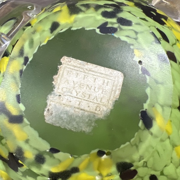 Fifth Avenue Crystal ltd Hand Blown Turtle Figurine Paperweight Green 7" Long - Picture 9 of 11